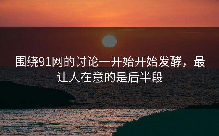 围绕91网的讨论一开始开始发酵，最让人在意的是后半段