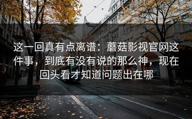 这一回真有点离谱：蘑菇影视官网这件事，到底有没有说的那么神，现在回头看才知道问题出在哪