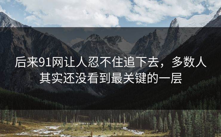 后来91网让人忍不住追下去，多数人其实还没看到最关键的一层