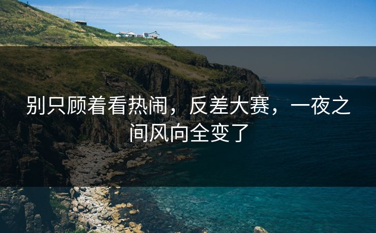 别只顾着看热闹，反差大赛，一夜之间风向全变了