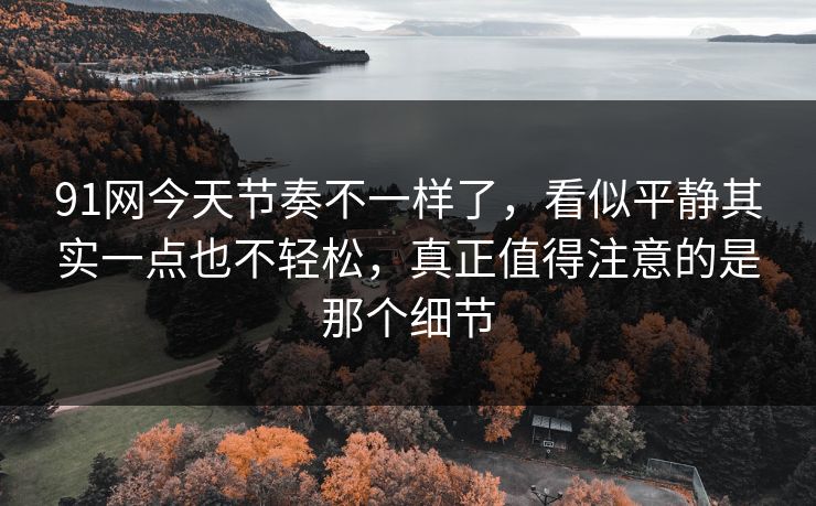 91网今天节奏不一样了,看似平静其实一点也不轻松,真正值得注意的是那个细节 91网今天节奏不一样了,看似平静其实一点也不轻松,真正值得注意的是那个细节