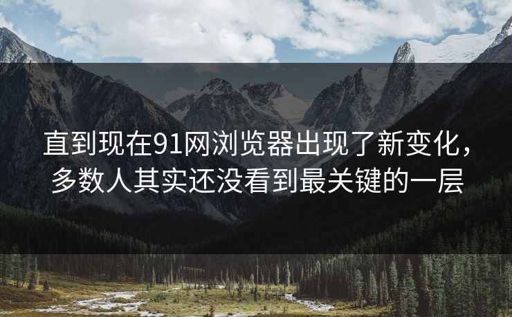 直到现在91网浏览器出现了新变化，多数人其实还没看到最关键的一层